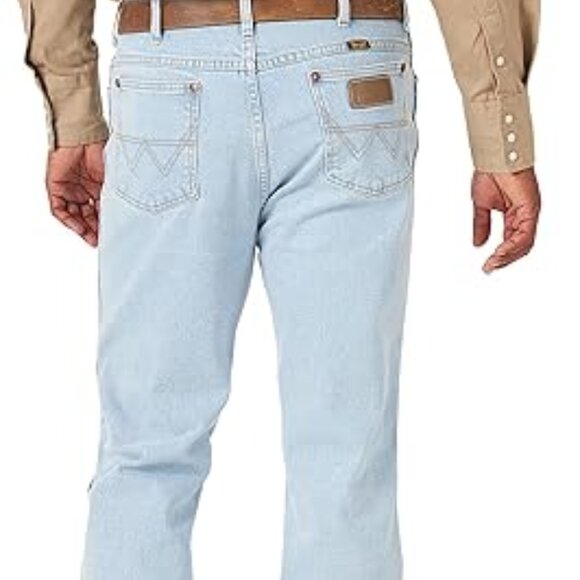 WRANGLER Men's Cowboy Cut Active Flex Slim Fit Jean Sz: 30 x 32 Bleach Blue - Picture 4 of 10